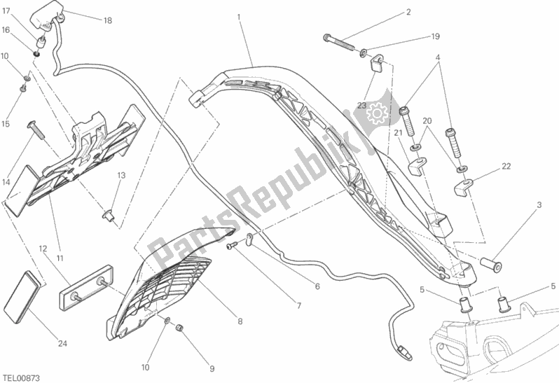 Alle onderdelen voor de Plaat Houder van de Ducati Scrambler Icon USA 803 2015